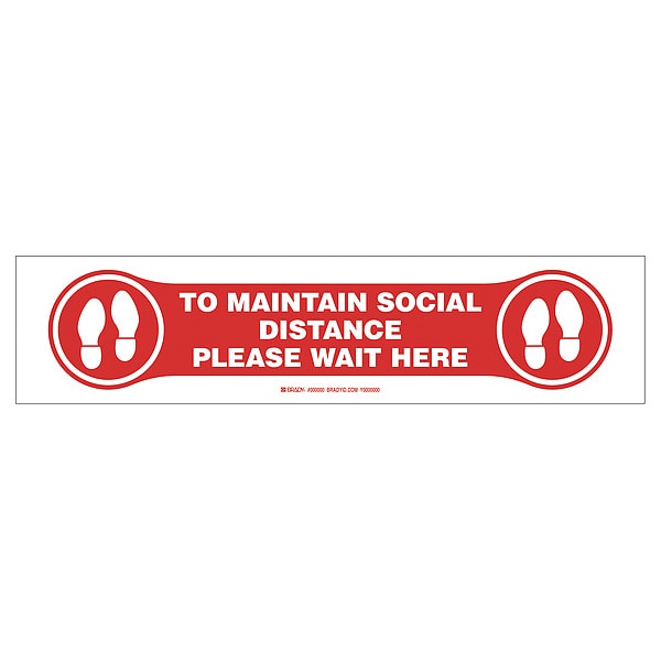 Covid 19 Sign B819 4X17" RD Black Pls Wa, 4 in H, 17 in W, Polyester, English, 170337