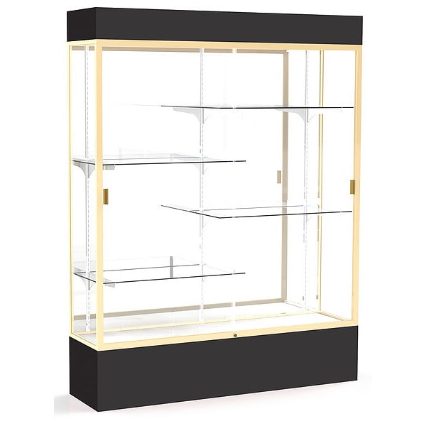 Lighted Floor Display Case 60x80x16, Mirror, Champange