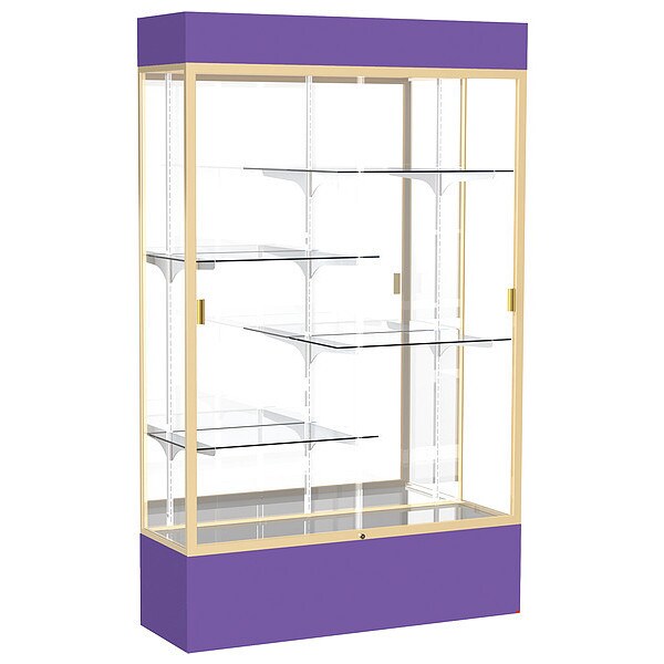 Lighted Floor Display Case 48x80x16, Mirror