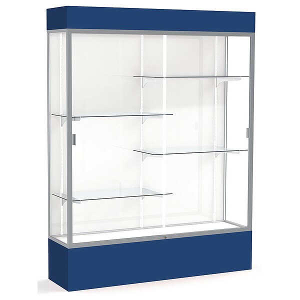 Lighted Floor Display Case 60x80x16, White, Satin