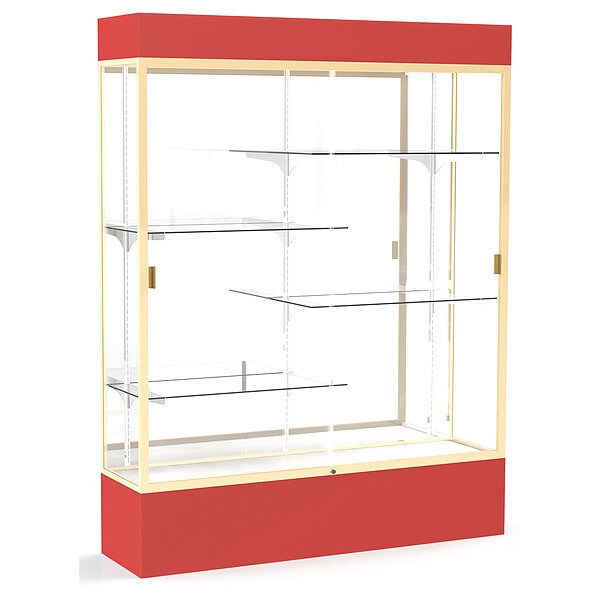 Lighted Floor Display Case 60x80x16, Mirror, Champange