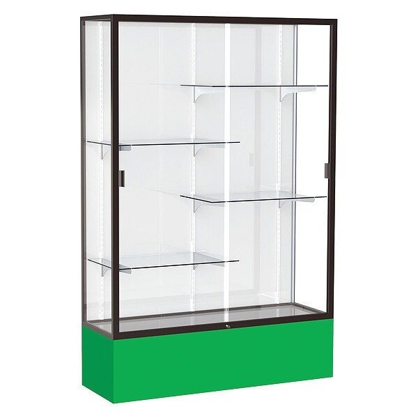 Spirit Floor Display Case 48x72x16, White, Bronze