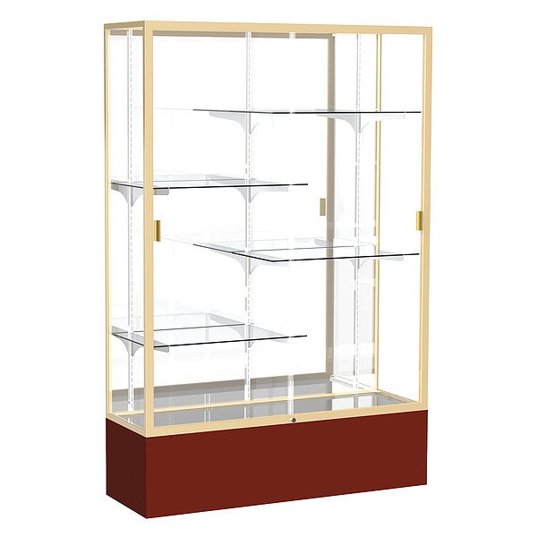 Spirit Floor Display Case 48x72x16, Mirror, Champange