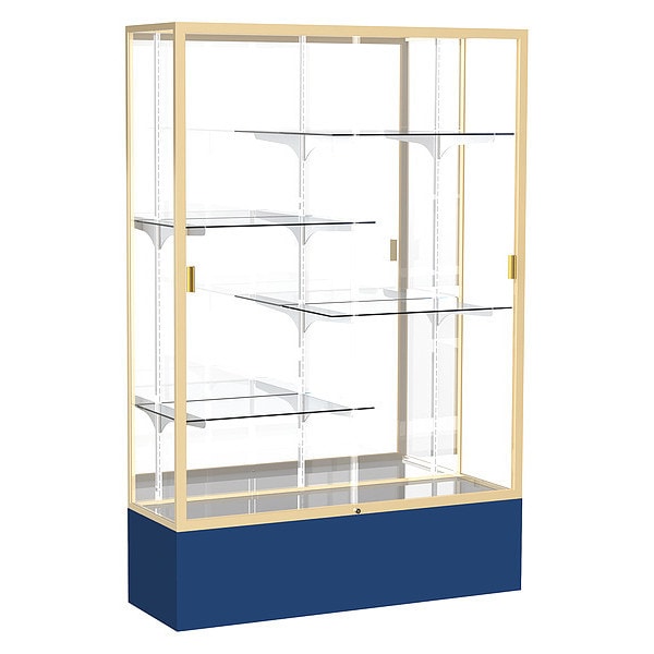 Spirit Floor Display Case 48x72x16, Mirror, Champange