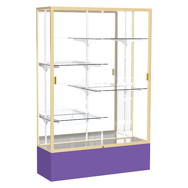 Spirit Floor Display Case 48x72x16, Mirror, Champange