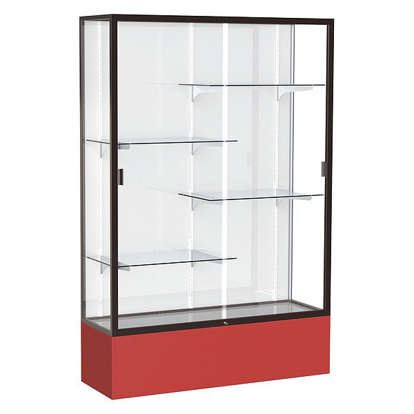 Spirit Floor Display Case 48x72x16, White, Bronze