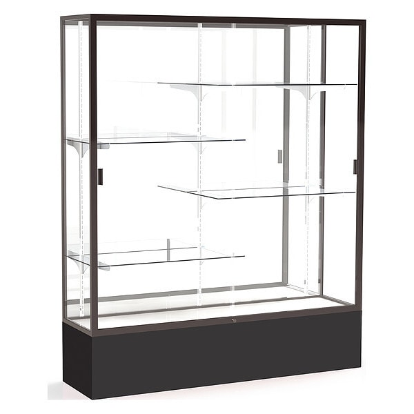 Spirit Floor Display Case 60x72x16, Mirror, Bronze