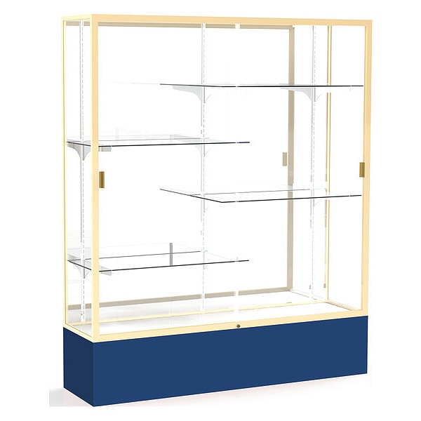 Spirit Floor Display Case 60x72x16, Mirror, Champange