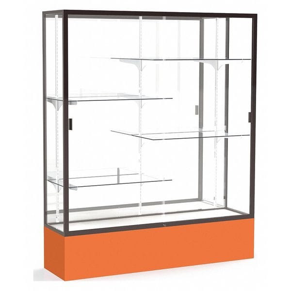 Spirit Floor Display Case 60x72x16, Mirror, Bronze