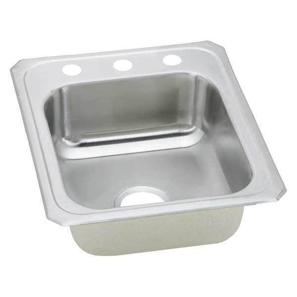Bottle Fill Stat Fltr, Ezh2O, w/V Bilvl Ad, Drop-In Mount, 1 Hole, 14" x 15.75", Brushed Satin