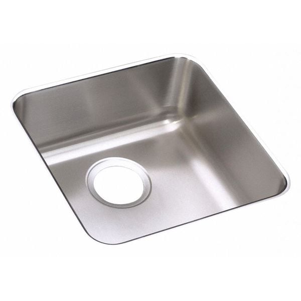 Lustertone Sink, SS, ELUHAD121245, Undermount Mount, 0 Hole, 12" x 12", Lustrous Satin