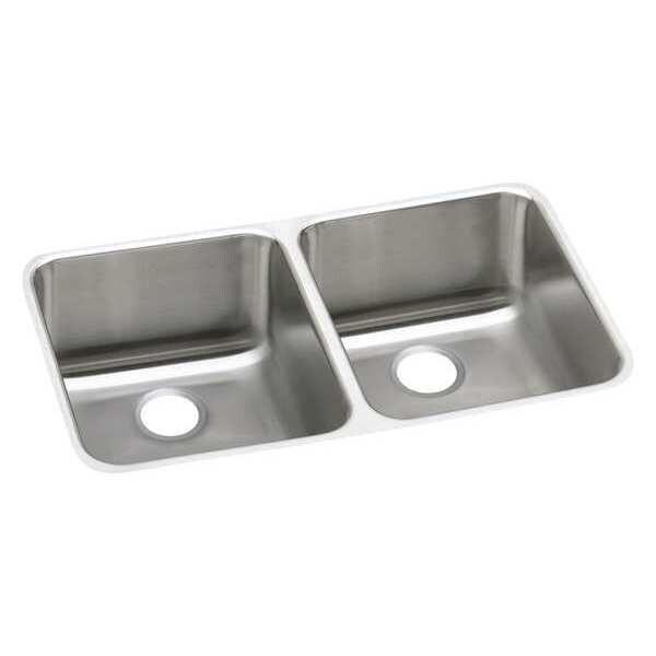 Sink, Undermount Mount, 0 Hole, Left Bowl 13.5" x 16", Right Bowl 13.5" x 16", Lustrous Satin