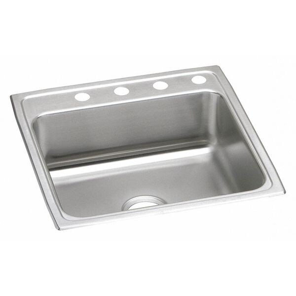 Lustertone Sink, SS, LR22221, Drop-In Mount, 1 Hole, 19" x 16", Lustrous Satin