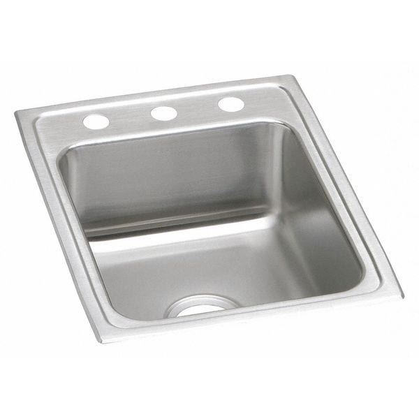 Sink, Drop-In Mount, 3 Hole, 13.5" x 16", Lustrous Satin