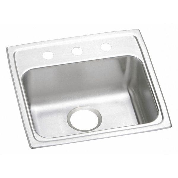 Sink, Drop-In Mount, 3 Hole, 16" x 11.5", Lustrous Satin