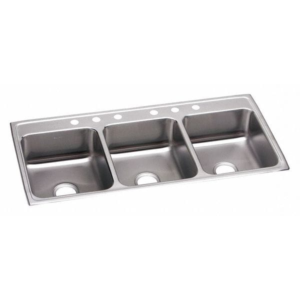 Sink, Drop-In Mount, 3 Hole, Left Bowl 13.5" x 16" Center Bowl 13.5" x 16" Right Bowl 13.5" x 16"
