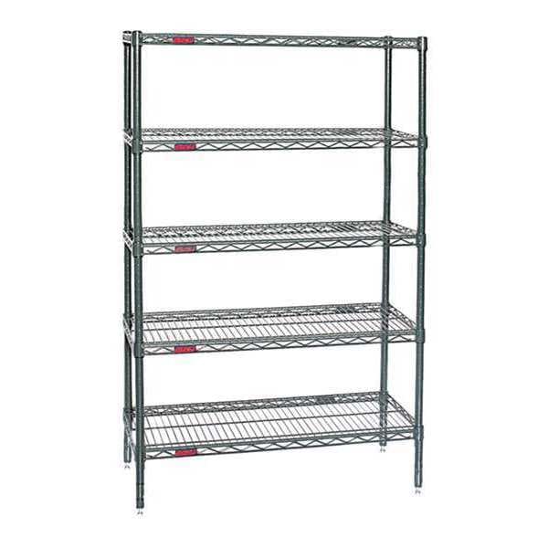 Wire Shelving Unit, 24"D x 36"W x 86"H, 5 Shelves, Gray
