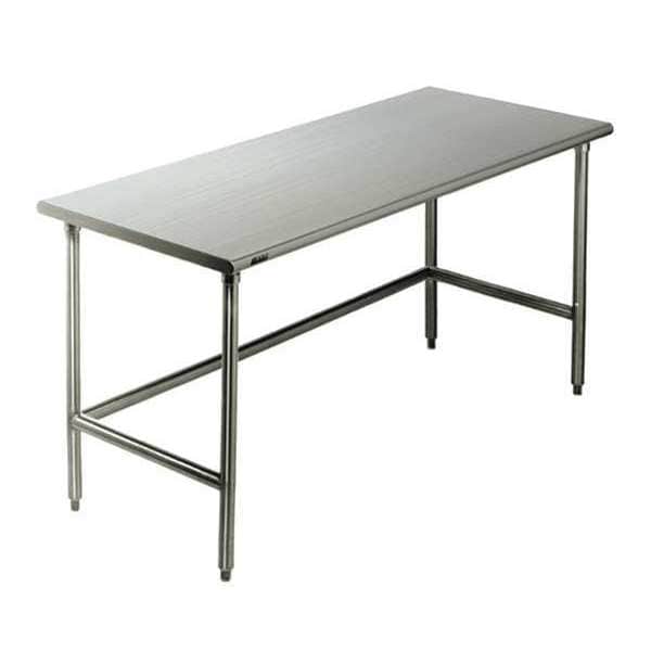 Brushed Stainless Steel, Stainless Steel (H-Frame) Frame, 96" L x 24" W