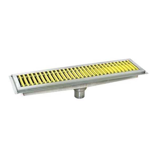 Floor Trough, Fiberglass, Yellw, 12"Wx18"L