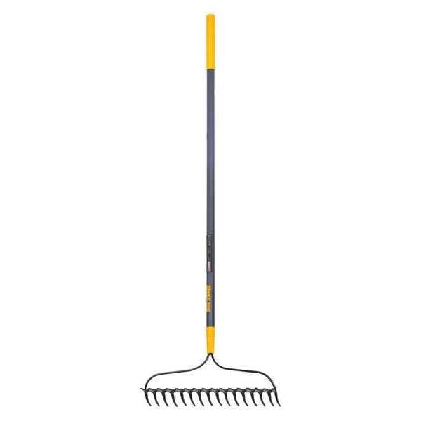 Bow Rake, 16 Tines, 57 in L Fiberglass Handle