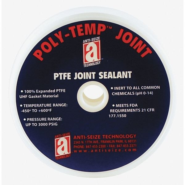 Joint Sealant, PTFE Gasket, 1/8"X 1000ft.