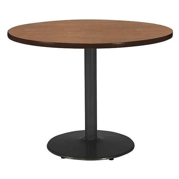 Round Ped Table, River Cherry/Black, 42"Dx29"H, 29" (Cafe Height) H, HPL Top, River Cherry
