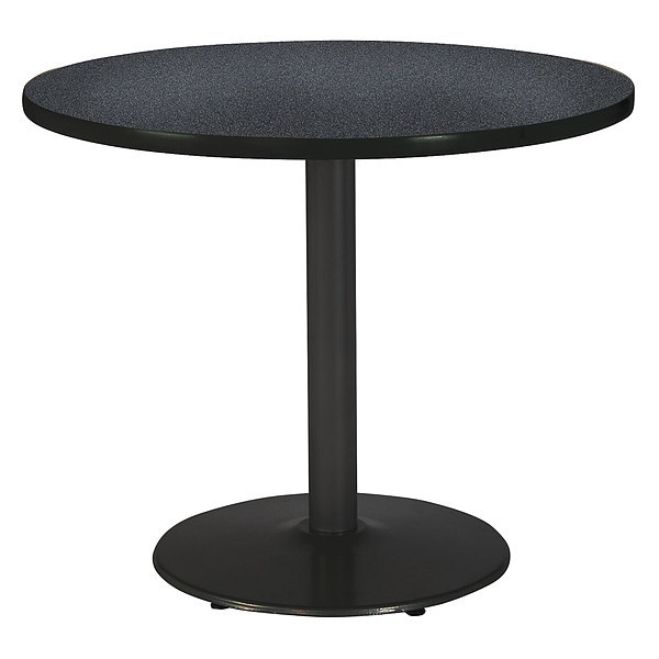 Round Ped Table, Graph Nebula/Black, 42"Dx29"H, 29" (Cafe Height) H, HPL Top, Graphite Nebula