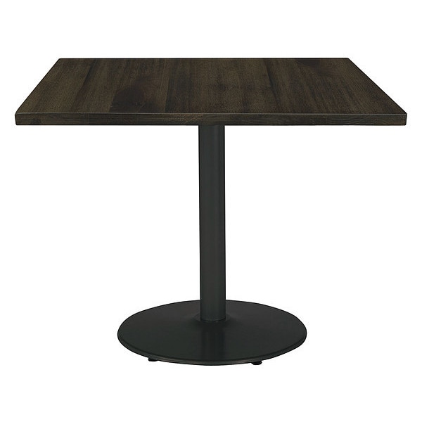 Square Wood Table, Espresso/Black, 42"x42"x29", 42" W, 42" L, 29" (Cafe Height) H, Wood Top, Espresso