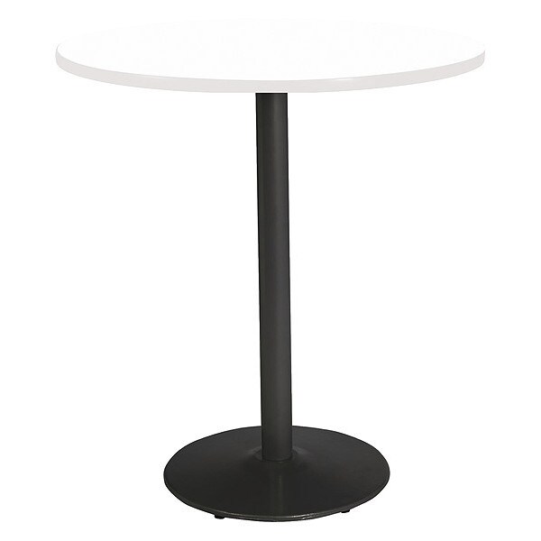 Round 42 W, 42 L, 42 H, Laminate, Designer White