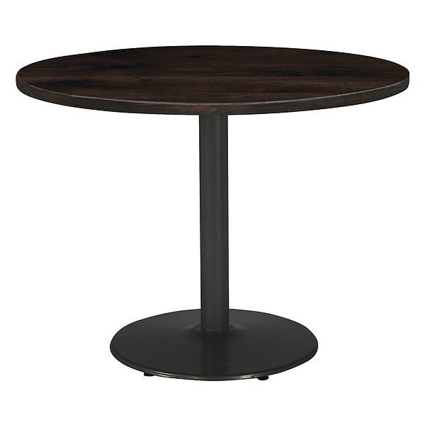 Round 42 L, 42 W, 29 H, Wood Top, Espresso
