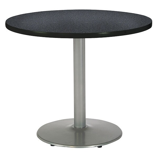 Round Ped Table, Graph Nebula/Silver, 42"Dx29"H, 29" (Cafe Height) H, HPL Top, Graphite Nebula