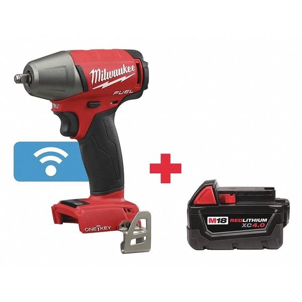 M18 FUEL w/ ONE-KEY 3/8" Compact Impact Wrench w/ Friction Ring + M18 XC 4.0 Battery