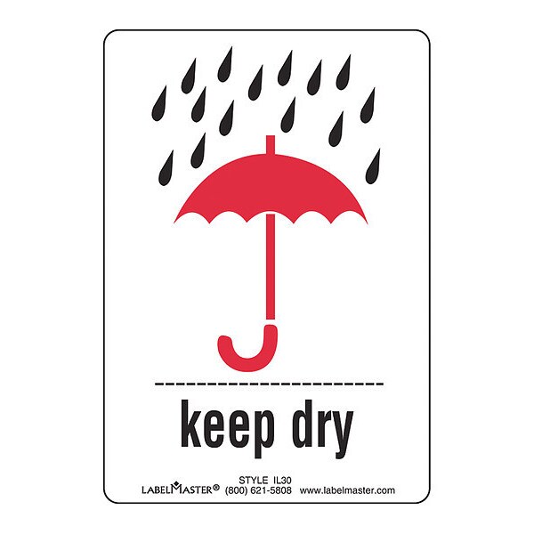 Keep Dry Label, Paper, 2 3/4", PK500
