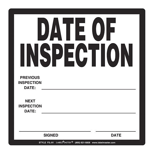 Date of Inspection Label, PK25