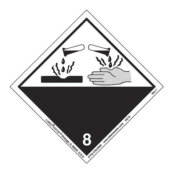 Corrosive Label, Interntnl, Paper, PK500