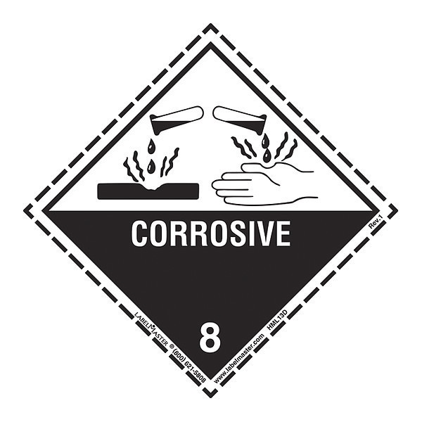 Corrosive Label, Worded, PK500