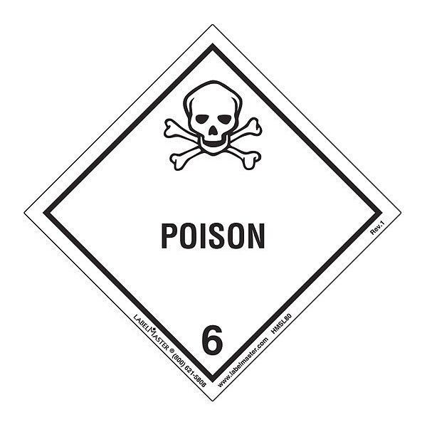 Poison Label, Worded, PVC-Free, PK25