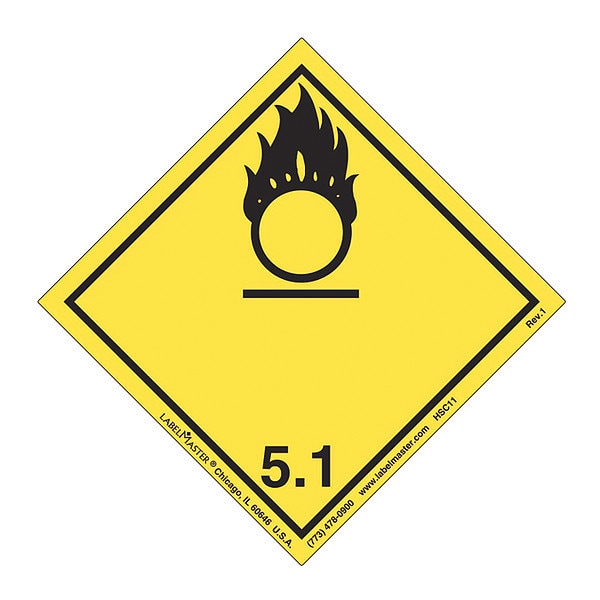 Oxidizer Label, International, PK500