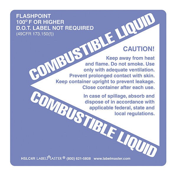 Combustible Liquid Label, PK500