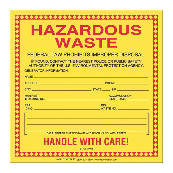 Standard Waste Label, Thermal, PK100