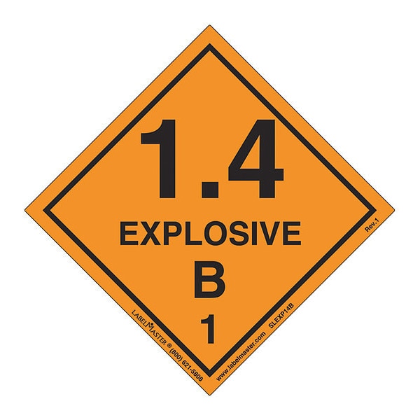 Explosive 1.4 B Label, Vinyl, PK500