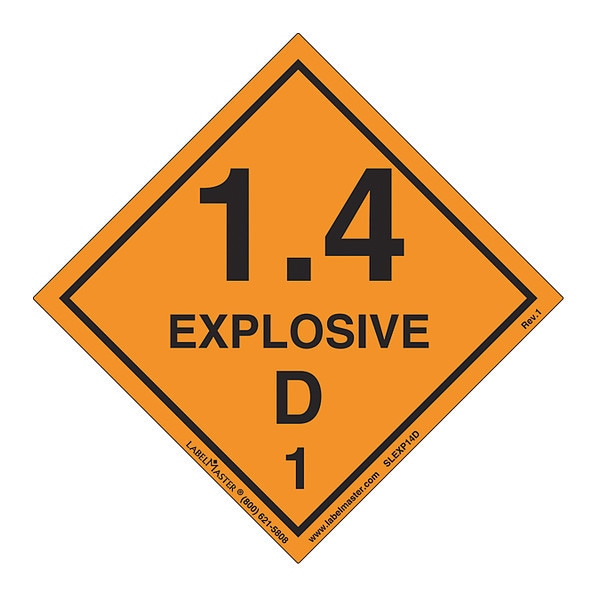 Explosive 1.4 D Label, Vinyl, PK500