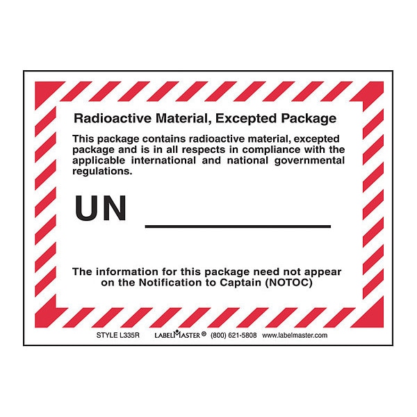 Radioactive Material Excepted, PK50