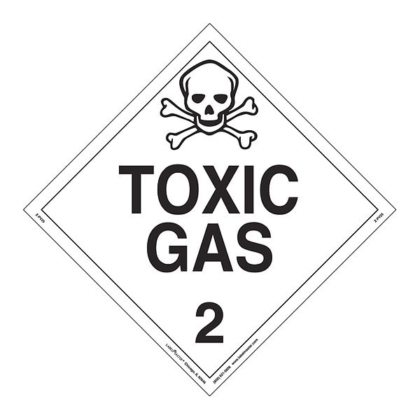 Toxic Gas Placard, Worded, PK25
