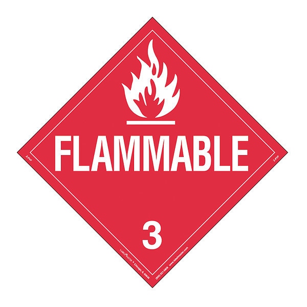 Flammable Liquid Placard, Word, PK25