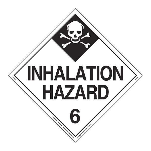 Inhalation Hazard Placard, Tagboard, PK25
