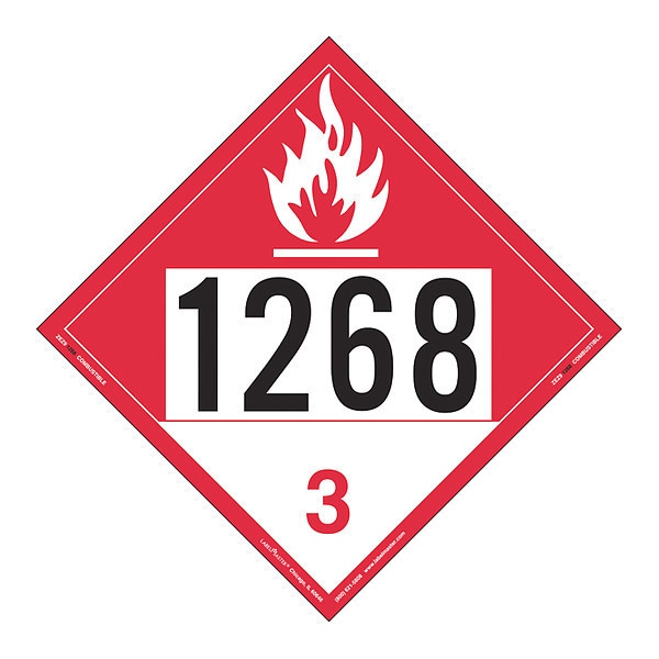 Combustible Liquid Placard, Vinyl, PK25