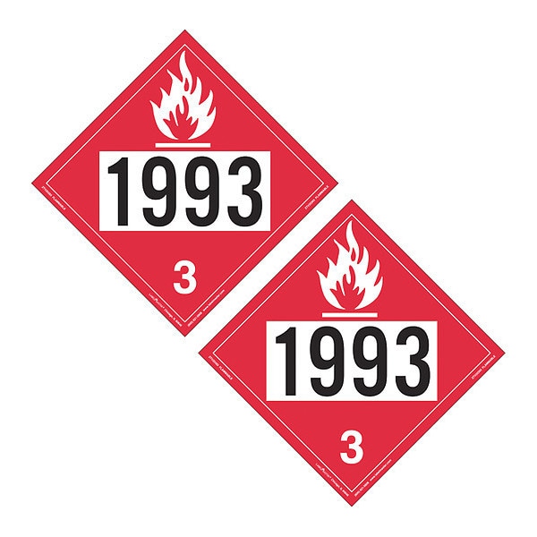Placard1993 Flammable/ 1993, PK25