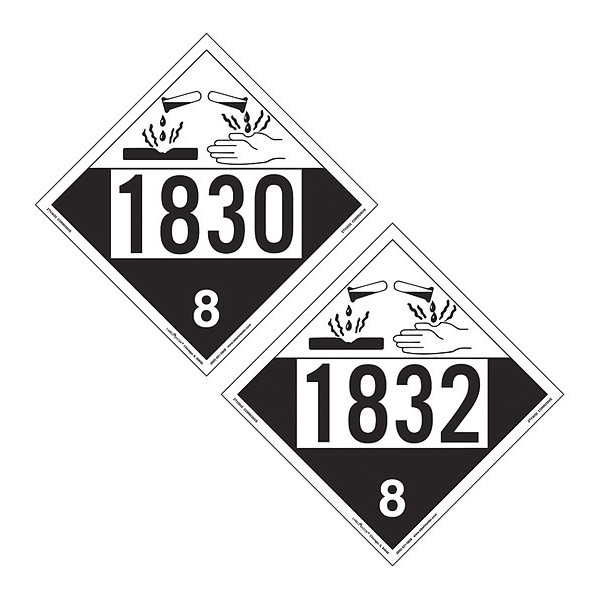 Placard1830 Corrosive/1832, PK25