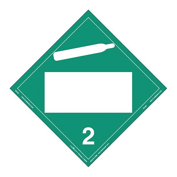 Non-Flammable Gas Placard, PK25